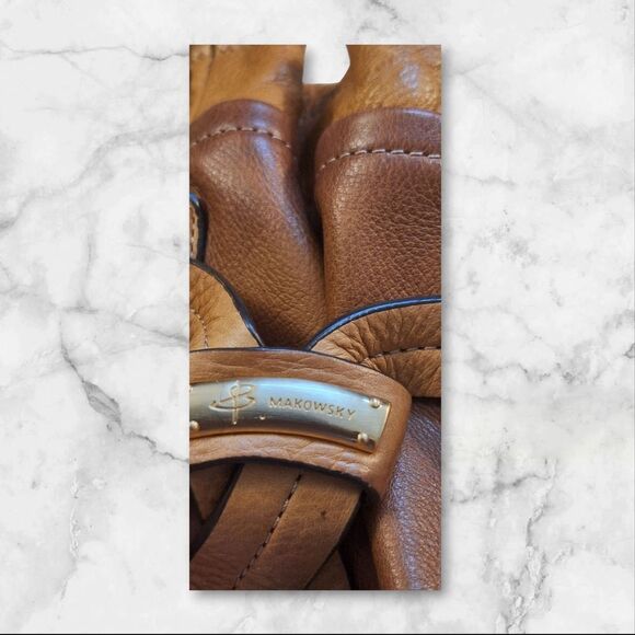 Elegant Brown Leather Women's Bag B. MAKOWSKY - Picture 5 of 16